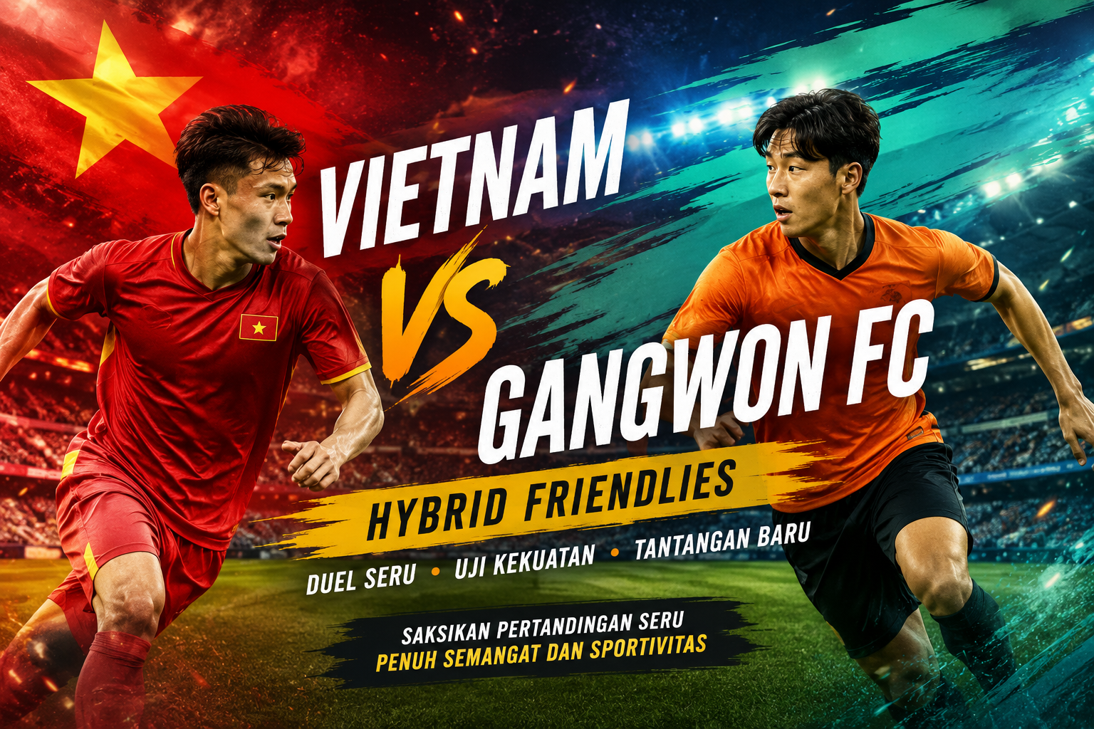 Jalalive Mengajak Pecinta Bola Menyaksikan Atmosfer Vietnam vs Gangwon FC Hybrid Friendlies Malam Ini Pukul 19.00 WIB