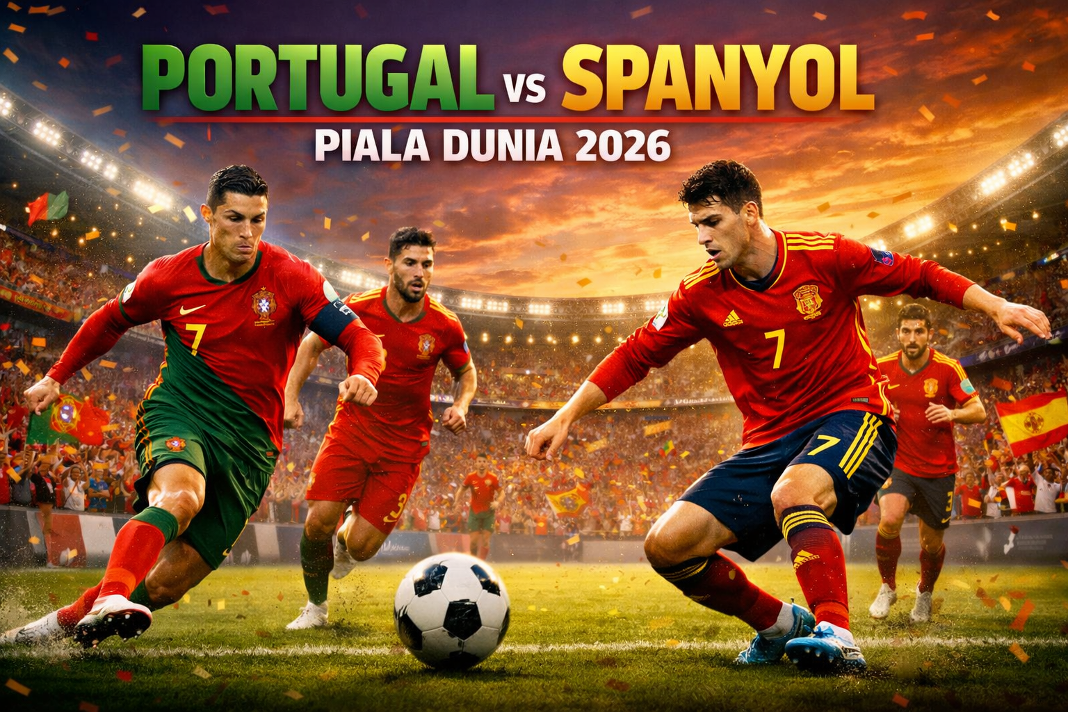Portugal vs Spanyol Piala Dunia 2026 Dini Hari Ini Pukul 02.00 WIB Saksikan Streaming Berkualitas Bersama Jalalive dalam Duel Super Sengit